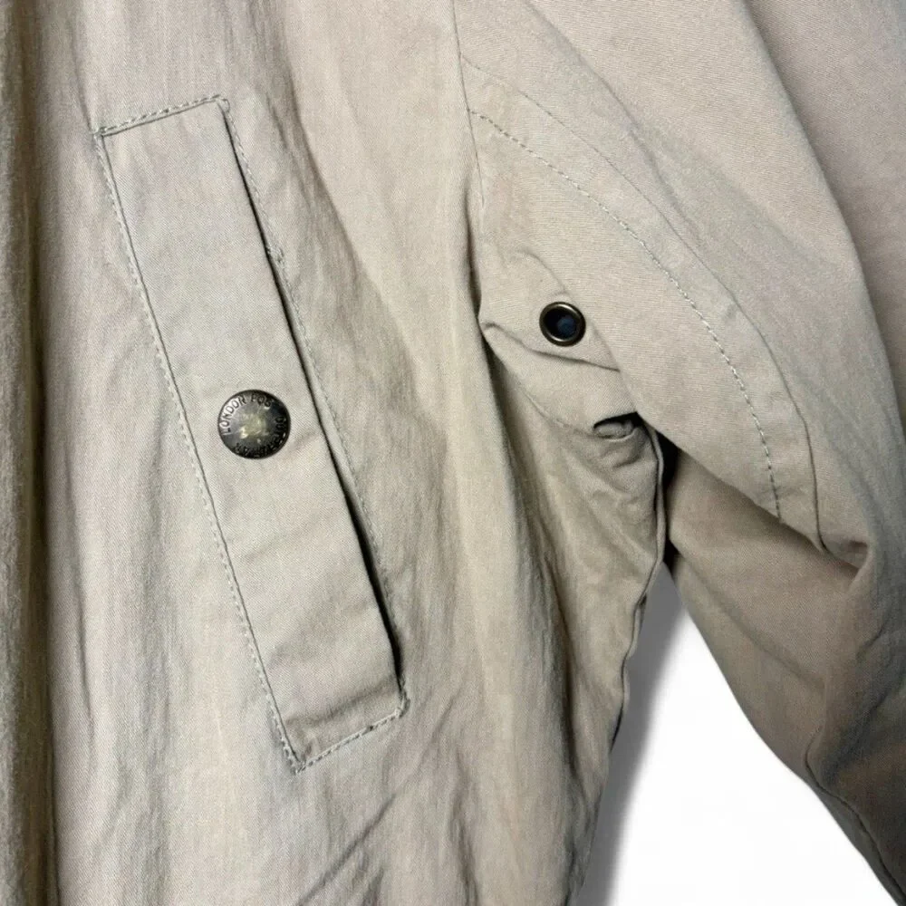 90s Vintage London Fog Classic Khaki Field Coat, Removable Liner Men's sz L Tall